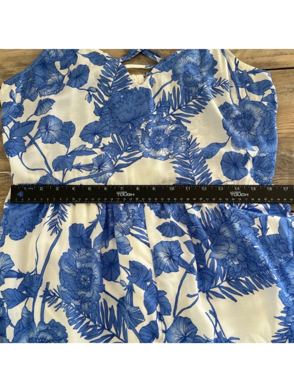 My Michelle Wide Leg Romper Juniors 15 Blue Floral Sleeveless Resort Wear - Picture 6 of 11